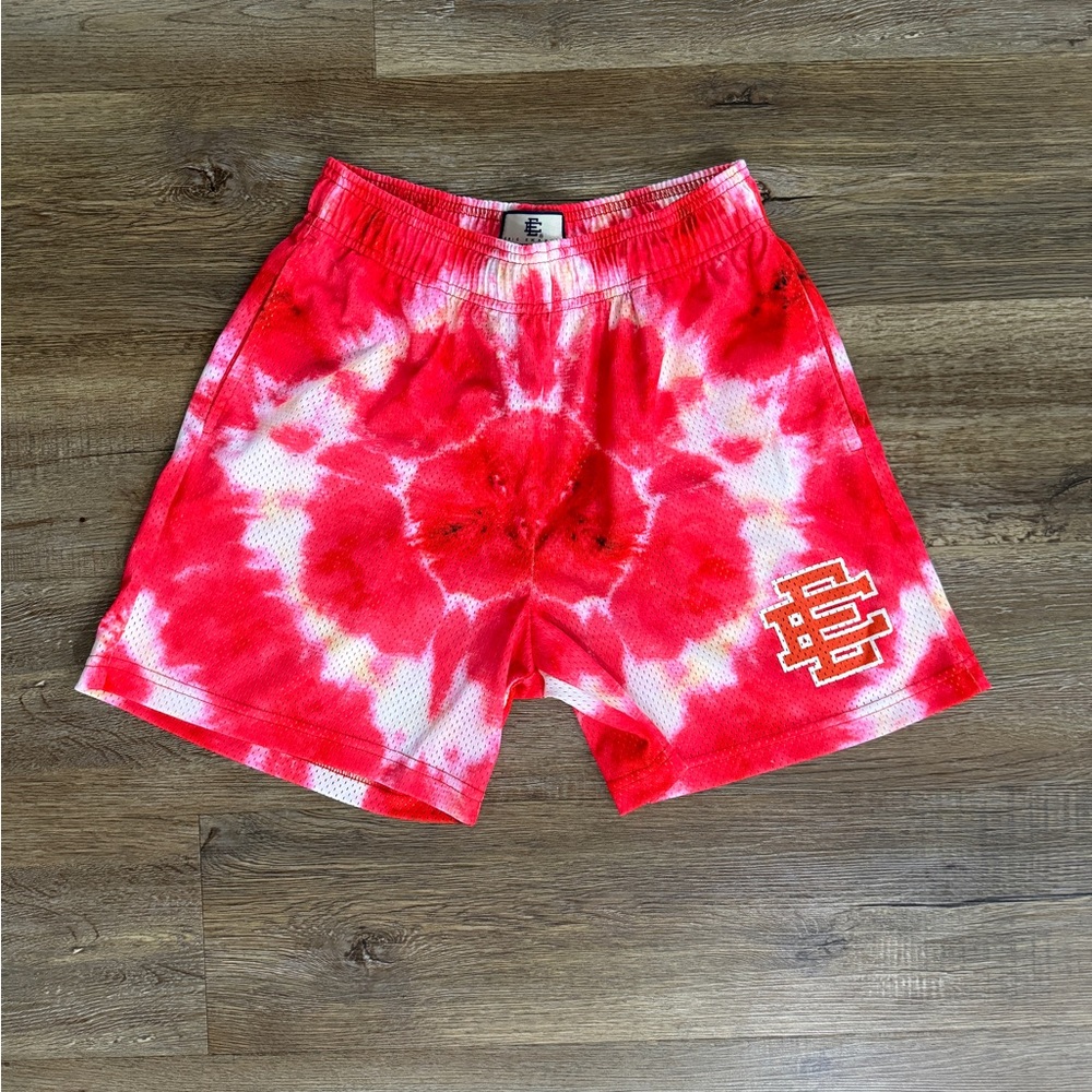 Eric Emanuel Size Medium Shorts in Neon Pink Tie-Dye Print